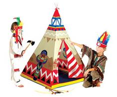 Micasa Indianerzelt Wigwam 100x100cm Tipi Kinderzelt Kunststoff Zelt für Kinder Spielzelt