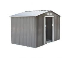 Outsunny Metall Gerätehaus mit Fundament Geräteschuppen Gartenhaus Garten Schuppen 277 x 191 x 192 cm