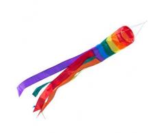CIM Windsack - 100 Rainbow - UV-beständig und wetterfest - Ø11cm, Länge: 100cm - inkl. Kugellagerwirbelclip (Rainbow)