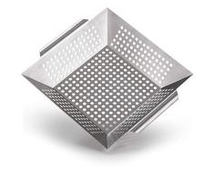 Blumtal Grillkorb aus 100% Edelstahl - perfekt für Grillgemüse, Grillschale geeignet für alle Grillarten, 29,5 x 29,5 x 6 cm (Large)