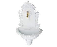 aubaho Waschbecken Wandbrunnen Wein Garten Alu Weiss antik Stil Brunnen Waschplatz Bad