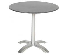 acamp Esstisch Gartentisch Bistrotisch acaplan 80 cm rund Platin Schiefer Tischplatte extrem dünn und super stabil