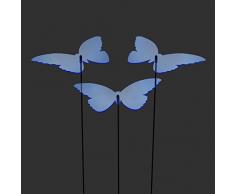 SUNPLAY Sonnenfänger Schmetterlinge Isabelle in BLAU, 3 Stück je 10 cm Durchmesser im Set + 35 cm Schwingstäbe