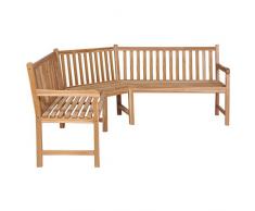 mewmewcat Garten Eckbank Gartenbank Holzbank Sitzbank Bank Gartenmöbel Parkbank Sitzgarnitur Teakholz Massiv 202 x 202 x 90 cm Braun