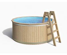 ISIDOR Holzpool, Swimmingpool Carl mit Poolfolie und Vollholzleiter 240x107cm