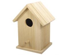 RAYHER 62291000 Holz Vogelhaus Box FSC Mix Credit, 12,5 x 10 x 17 cm, zweiteilig