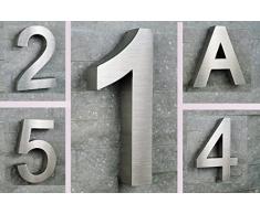 HAUSNUMMER EDELSTAHL Nr.4 / H20cm / Arial in 3D-Design / V2A / NUR 1 x VERSANDKOSTEN FÜR ALLE BESTELLUNGEN ZUSAMMEN !
