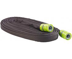 Royal Gardineer Beregnungsschlauch: Flacher Perlschlauch, Schnellanschluss-Kupplungen & Stopp-Ventil, 12m (Flacher Bewässerungsschlauch)