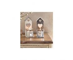 FRANK FLECHTWAREN Windlicht Vogelhaus im 2er Set