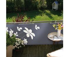 Videx Balkonbespannung Blüten, anthrazit, 90 x 300cm