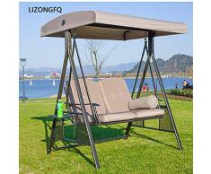 Dsqcai Sky Garden Outdoor Schaukelstuhl Gartenstuhl Schmiedeeisen hängend blau DREI-Personen-Hängesessel Möbel Innenhof Schaukelstuhl,1