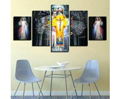 CGHBDOP Vlies Bild Auf Leinwand 5 Teiliges Kunstdruck Modern Wandbilder Meine Himmelslaterne Und Handschrift Bilder Xxl Wanddekoration Modern Wohnkultur Kunst