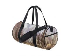 PONIKUCY Sporttasche Reisetasche，Braunbär wildes Tier in der Fall Bergkiefer Forest Men Safari，Schultergurt Handgepäck für Übernachtung Reisen