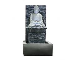 A Buddha-brunnen,Wasserfall Mit Led Beleuchtung,Zen Wasserspiel Dekoration,drinnen Outdoor Buddha Statue,glücklich Geschenke&dekor Grau C 17.3zoll