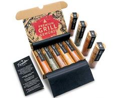 BBQ Grill Gewürze Geschenkset Männer I 5 erlesene Grillgewürze inkl. Rezepte, perfektes Grill Geschenk für Männer, Grill Geschenke für Männer