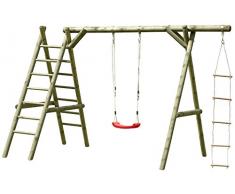 Gartenpirat Schaukel Holz Classic 3.1 Schaukelgestell mit Leiter und Seil
