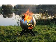 BlazeBall Feuerkugel Weltkugel 60 cm Feuerschale mit Ständer Feuerkorb Brennstelle