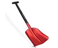 Navaris Lawinenschaufel mit verstellbarem Griff - max 80cm lang - klappbar für Transport in PKW LKW - mit Tasche - Alu Schneeschaufel Rot Schwarz