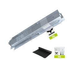 FATMOOSE Befestigungsanker-Set 20 Stück ProFix Winkelanker + FATMOOSE 3W Sandschutzfolie 250x250cm für Spielturm, Kletterturm, Stelzenhaus und Baumhaus