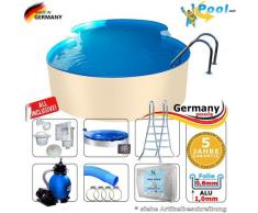 Aluminium-Achtformpool 8,55 x 5,00 x 1,25 m Komplettset Alu-Pool achtform Pool Einbau Pools Aufstellpool Gartenpool Sets Aufstellbecken Schwimmbecken Swimmingpool Komplettset