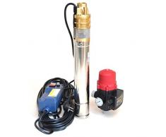 3 Edelstahl Tiefbrunnenpumpe Tauchpumpe 3 Zoll, 750 W, 230V, 2700 l/h, 6 bar mit Schaltautomatik