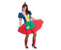 Karneval-Klamotten Zwergen Kostüm Damen Zwergen-Kleid Zwerg Kostüm Damen-Kostüm mit Zwergen-Mütze Garten-Zwerg Karneval Größe 36/38