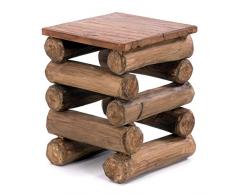 DESIGN DELIGHTS TEAKHOLZ HOCKER Block 38 | 30x30x39cm (BxTxH), Teak Altholz | Massivholz Sitzhocker, Holzhocker, Pflanzenhocker, Beistelltisch