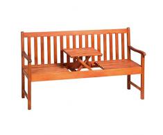 Deuba Gartenbank Picknick Tisch FSC®-zertifiziertes Eukalyptusholz hochklappbarer Tisch Holzbank Sitzbank Garten Bank Möbel