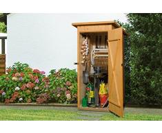 Weka Gartenhaus, Garten-/Terrassenschrank 361 Größe 1 Flachdach, 14 mm, ET, braun, 100x105x195 cm, 361.0908.30400