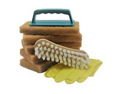 Golden Care Scheuerschwamm Set 8tlg. Pflegeschwamm Teakholz speziell für Holzmöbel Holz reinigen Holzschutz Holzpflege für Gartenmöbel