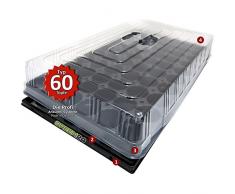 GREEN24 Hydroponik 60 Zimmer-Gewächshaus Profi XL mit automatischer Bewässerung für die Anzucht Zimmer Treibhaus mit Wanne + Kapillarsystem + Topfplatte + Haube