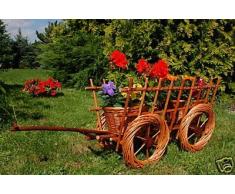 Leiterwagen aus Korbgeflecht, 70 cm, aus hochwertigem Korbmaterial, Korbgeflecht, Rattan, Weinkörbe, Weidenkorb, Pflanzkorb, Blumentöpfe, keine Holzschubkarre, Pflanztrog, Pflanzgefäß, Pflanzschale, Blumentopf, Pflanzkasten,