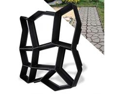 wolketon Pflasterform DIY Pflasterschablone Gießformen Trittplatten Schwarz Kunststoff Schalungsform Pflastermacher fachgerechter Außenbereich Pflastersteine
