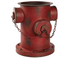 Pureday Blumentopf Übertopf Hydrant Shabby Chic Rostoptik Eisen ca. 35 x 32 x 36cm rot