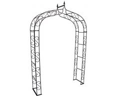 terracotta24 Rosenbogen aus Metall stabil mit Spitze, aus Vollmaterial mit Edelrost, Rankgitter Breite 140cm Höhe 245cm