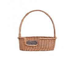 Tierkorb aus Weide, Weidentierkorb, Tierlager aus Weide, Katzenlager mit einem Tragegriff, Hundelager mit Kissen