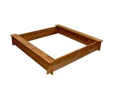 yorten Sandkasten Sandkiste Quadratisch aus Holz mit Spielplatz 120 x 120 x 20 cm Geeignet für Kinder ab 3 Jahren