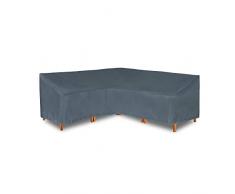 Hentex Cover Loungemöbel Abdeckhaube für L-Form Sofas，Wasserdichtes Atmungsaktives TPU Gewebe Abdeckhaube für Gartenmöbel ，Wasserdicht Schutz vor Wind UV schützende (Grau (255 * 255 * 90W*65/90H cm)