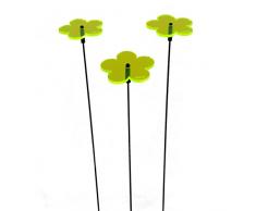 SUNPLAY Sonnenfänger-Blumen in GRÜN, 3 Stück zu je 5 cm Durchmesser im Set + 35 cm Schwingstäbe