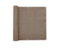 jarolift Balkonbespannung, Balkon Sichtschutz Windschutz Sonnenschutz Balkon-Verkleidung, Atmungsaktiv, 300 x 90cm (16 Ösen) braun