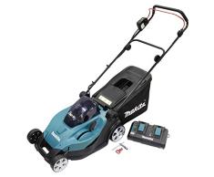 Makita DLM431PT2 Akku-Rasenmäher 2x18V / 5,0 Ah / 43 cm, 36 V, Schwarz, Blau