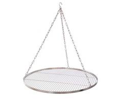 80 cm Grillrost Edelstahl für Schwenkgrill 3 Bein BBQ Grill Rost mit Kette 14 mm Stababstand