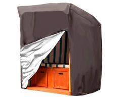 Schutzhülle Hollywoodschaukel 2 Sitzer Strandkorb Abdeckungen Strandkorbabdeckung wasserdichte Strandkorbhülle 210D Oxford 160 x 125 x 170 cm Abdeckhaube (Braun)