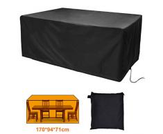 CT Schutzhülle Abdeckplane Gartenmöbel, Abdeckhaube Möbelsets mit Zugkordel Wasserdichtes Atmungsaktives 420D Oxford,rechteckig wasserdicht Abdeckung(170x94x71cm)