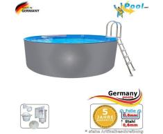 Edelstahlpool 4,20 x 1,25 Pool Rundpool Swimmingpool 4,2 x 1,2 Edelstahlbecken Schwimmbecken Rundbecken rund Pools Gartenpool Aufstellbecken Einbaupool Aufstellpool 420 cm Set Edelstahl