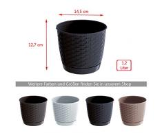 Prosper Plast drlo145-s433 14,5 x 12,7 cm ratolla Rund Blumentopf – Anthrazit