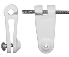 Windhager Laufhaken für die Befestigung von Sonnensegel oder Seilspannmarkise, Drahtseilbebestigung, 30 STK Set mit Edelstahlschrauben, 10701, weiß, Stück