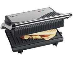 Bestron Ausklappbarer Sandwich-/Panini-Kontaktgrill mit Antihaftbeschichtung, 750 W, Schwarz