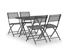 vidaXL Gartenmöbel 5-TLG. Sitzgruppe Gartengarnitur Gartenset Tisch Stuhl