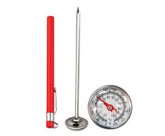 Seasaleshop Bodentester Erdbodenthermometer, Rostfreier Stahl 127mm Stiel Einfach zu lesende 27mm-Anzeige 0-100 Grad Celsius Bodentemperatur Thermometer für Bodenkompost Garten Bodentester.
